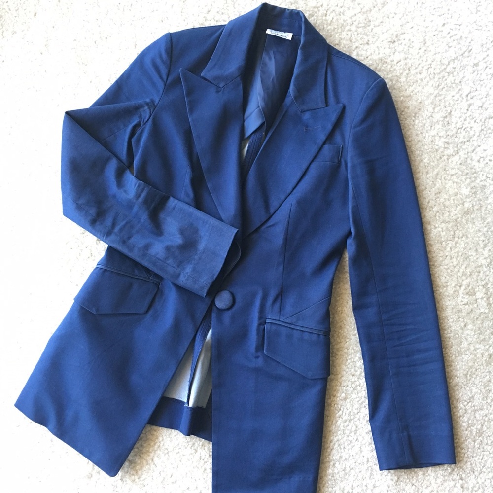Denim-like Navy Blue Blazer